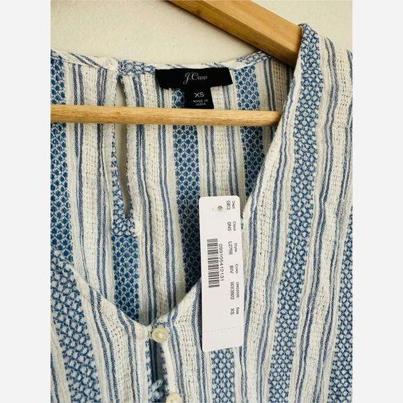 NWT J. Crew Stripe Gauze Romper in Blue and White - Picture 6 of 6